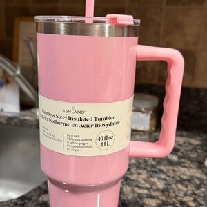 Ashland Pink Stainless Steel Tumbler with Handle